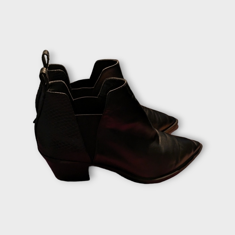 Dolce Vita Black Leather Python Effect Low Cut An… - image 1